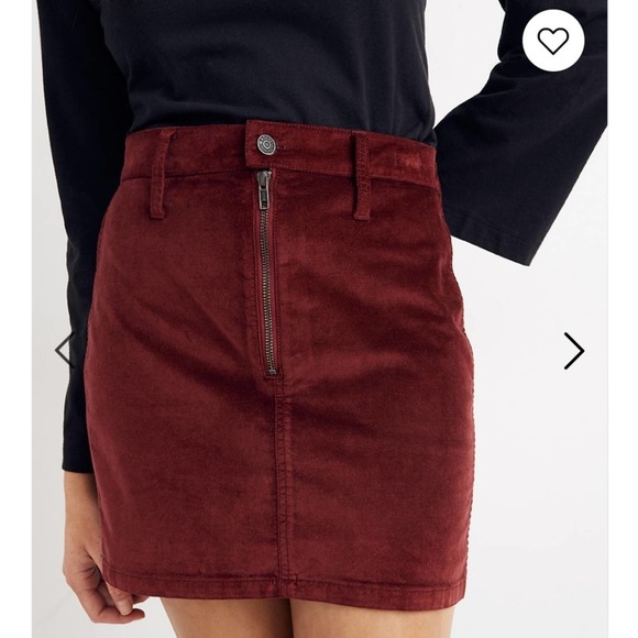 Madewell Dresses & Skirts - Madewell NWT velveteen stretch straight zip mini